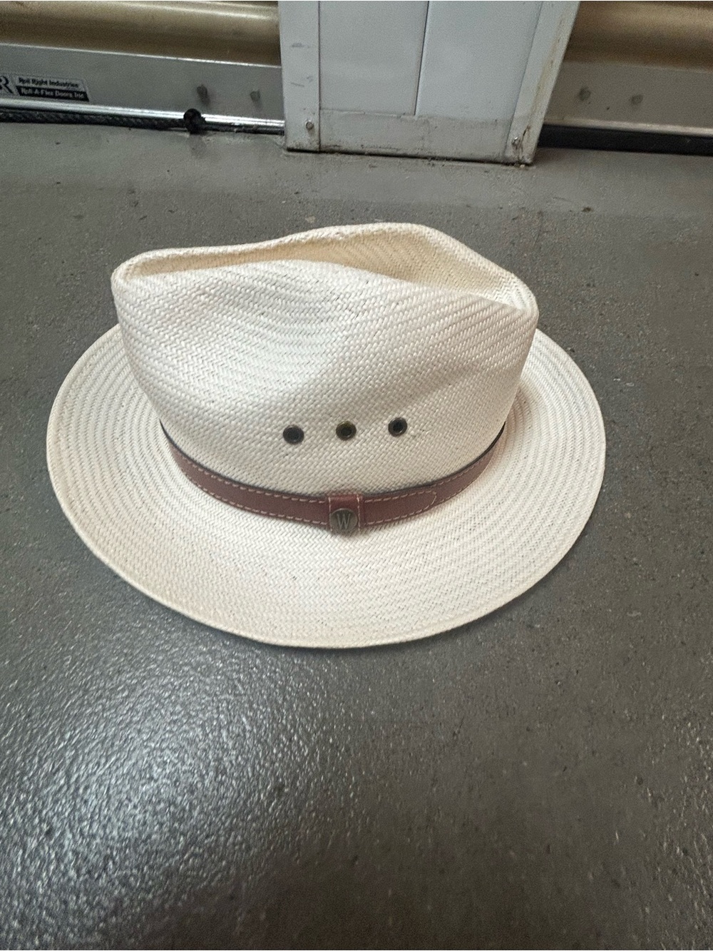 Classic Cream Straw Fedora with Brown Band
